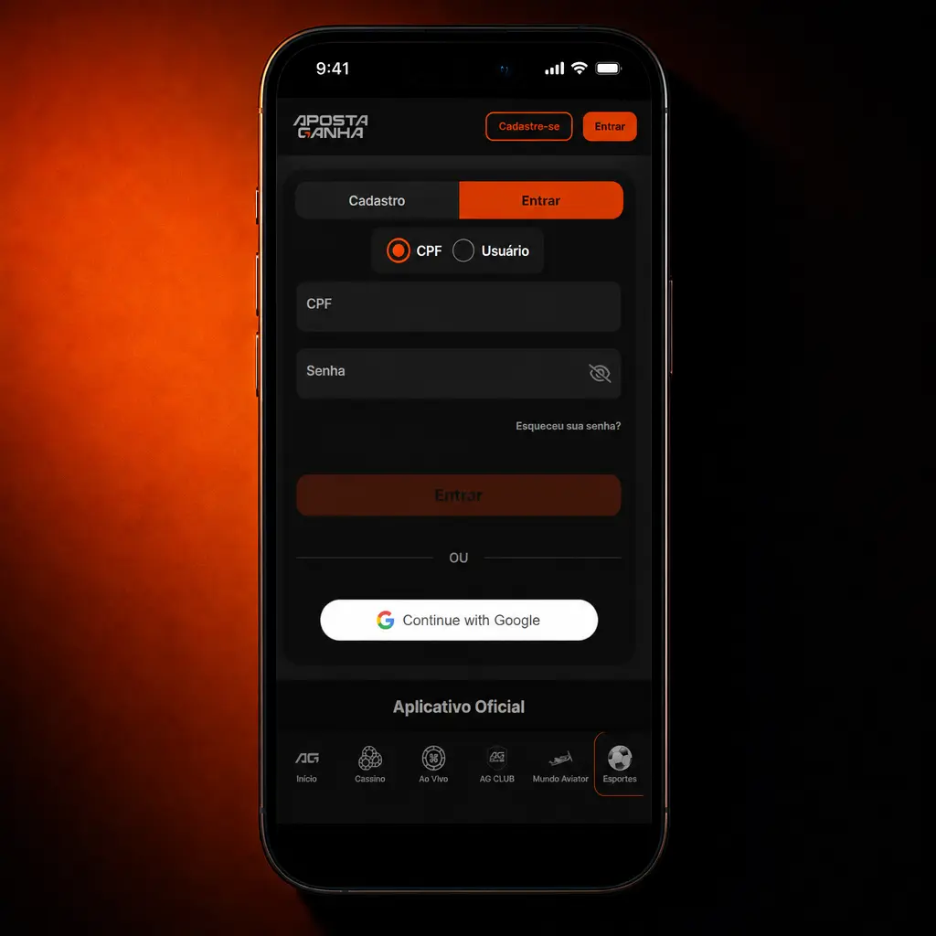 Tela de login mostrando campos para e-mail ou telefone e senha, com botão para acessar o painel da conta.