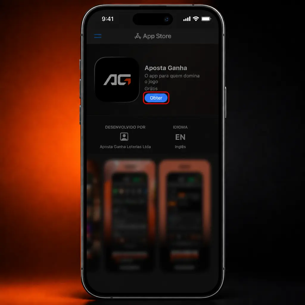 Passo a passo de instalação do aplicativo Aposta Ganha em iPhone ou iPad pela App Store