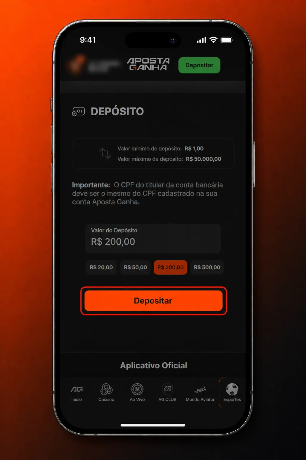 Aplicativo móvel Aposta Ganha exibindo mercados de MMA, odds ao vivo e opção de depósito via Pix