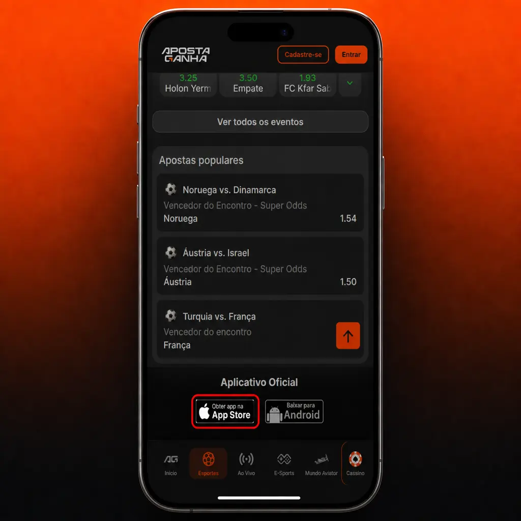 Passo a passo para instalar o app Aposta Ganha via PWA no Safari do iPhone ou iPad, adicionando à Tela de Início.