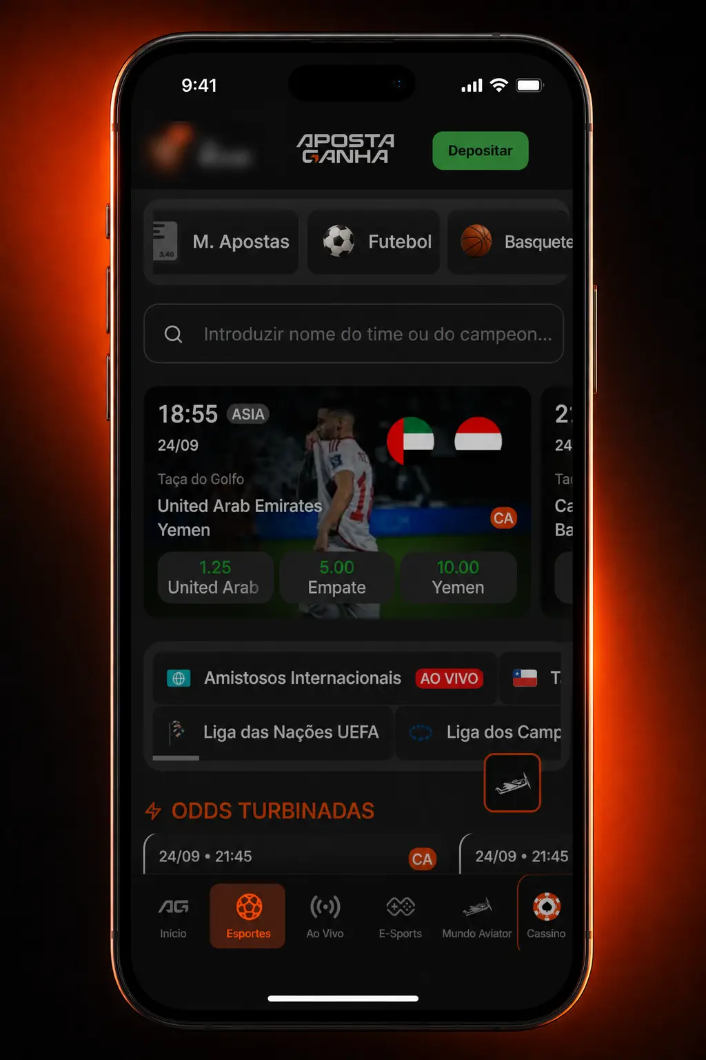 Apostas em tênis ao vivo no app Aposta Ganha, com odds em tempo real e estatísticas da partida