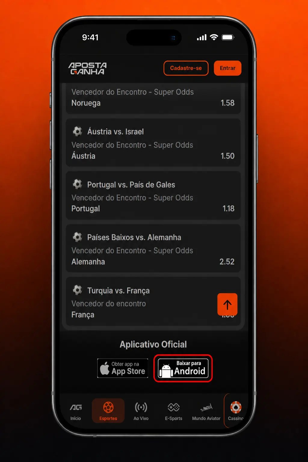 Passo a passo para baixar e instalar o APK do Aposta Ganha em celulares Android em apenas 3 etapas simples.
