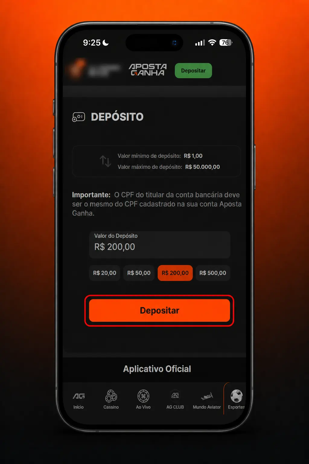 Tela do aplicativo Aposta Ganha mostrando o passo a passo para fazer uma aposta esportiva