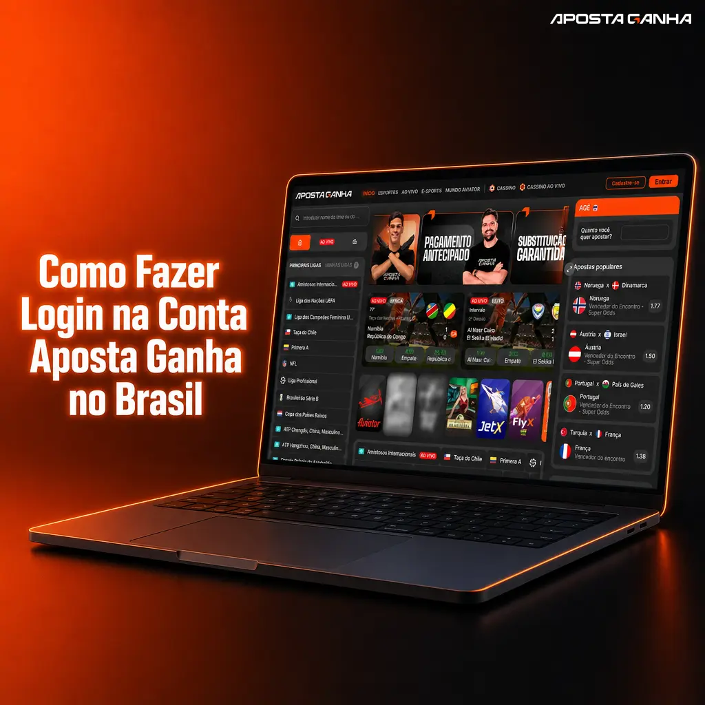 Passo a passo para fazer login na conta Aposta Ganha com segurança pelo navegador, aplicativo Android ou versão mobile