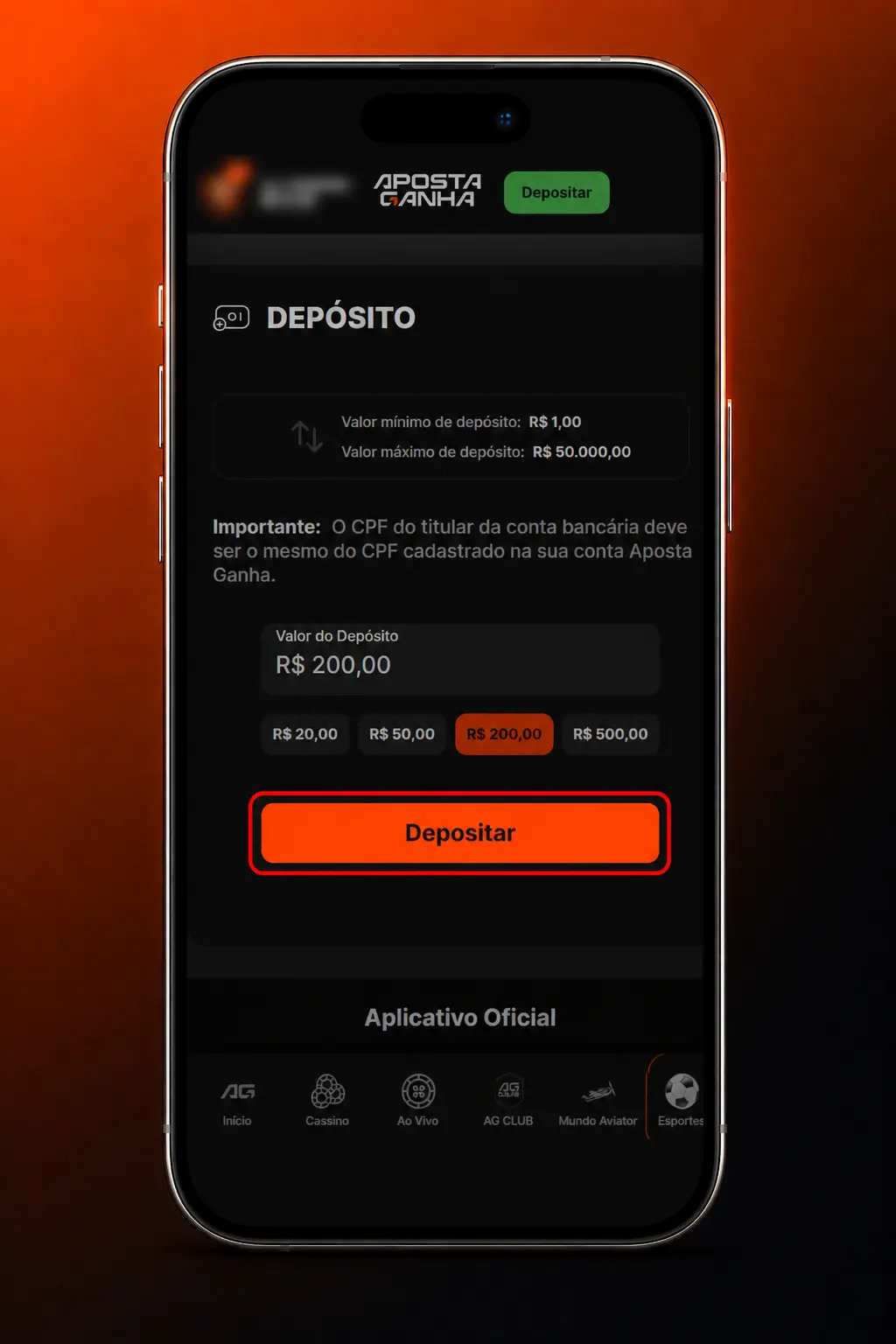 Passo a passo para fazer login, depositar e apostar na plataforma Aposta Ganha em 5 etapas simples.