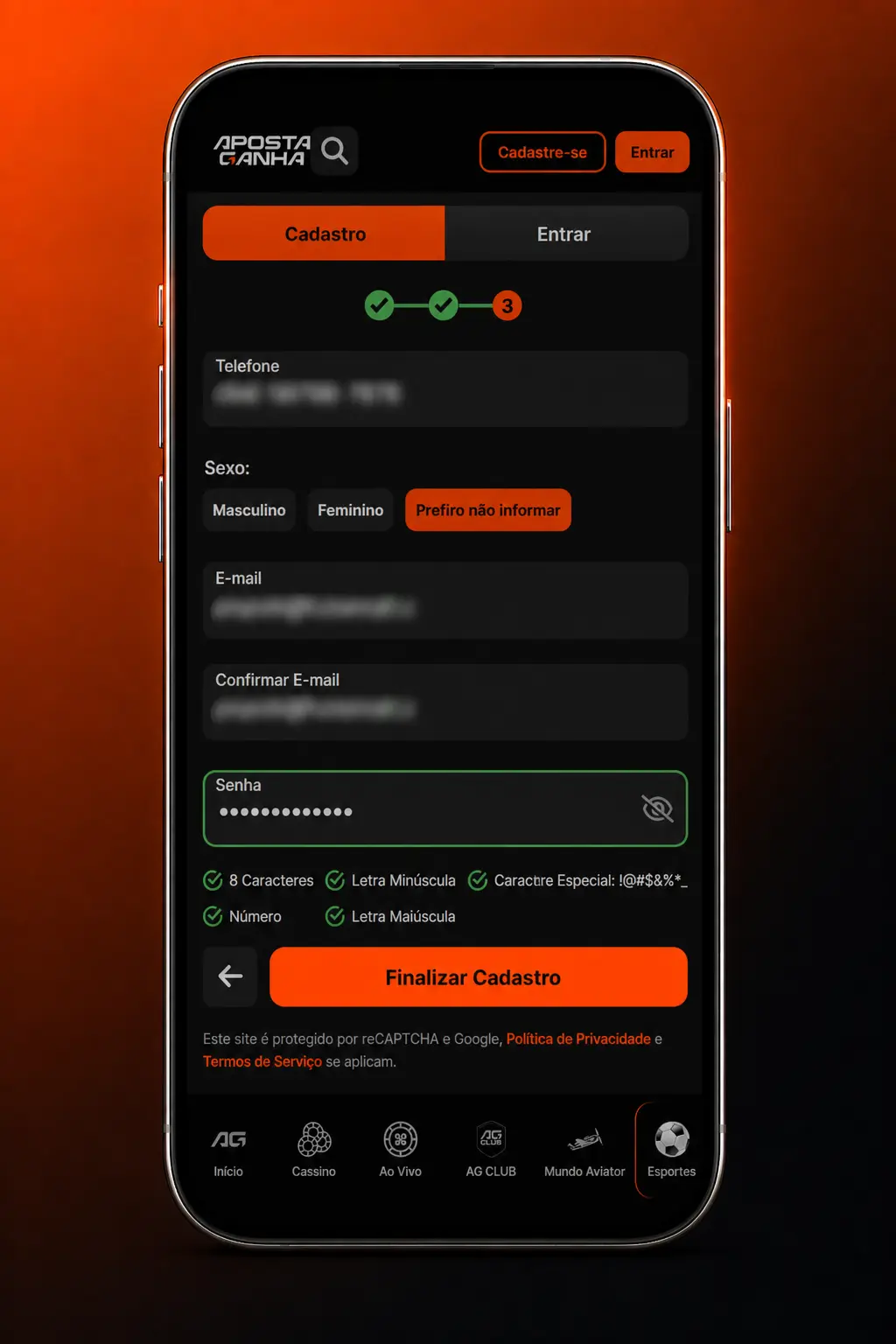 Passo a passo para fazer login, depositar e apostar na plataforma Aposta Ganha em cinco etapas simples.