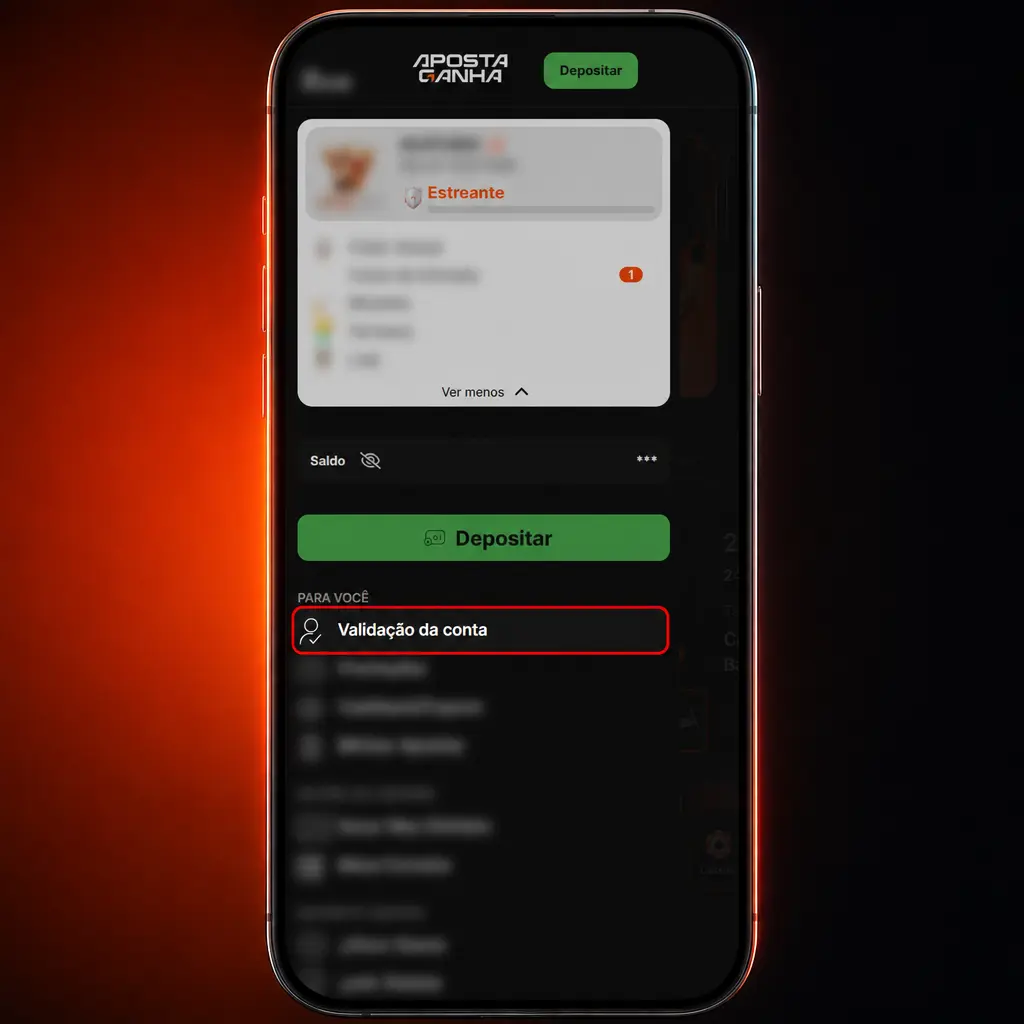 Passo a passo para verificar conta na Aposta Ganha: login, documento com foto e comprovante de residência recente.