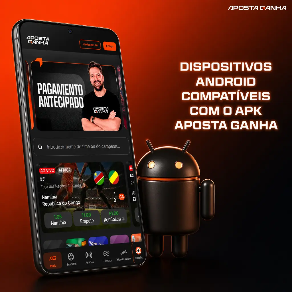 Tabela de dispositivos Android compatíveis com o APK Aposta Ganha, incluindo Samsung, Xiaomi, Google e outras marcas
