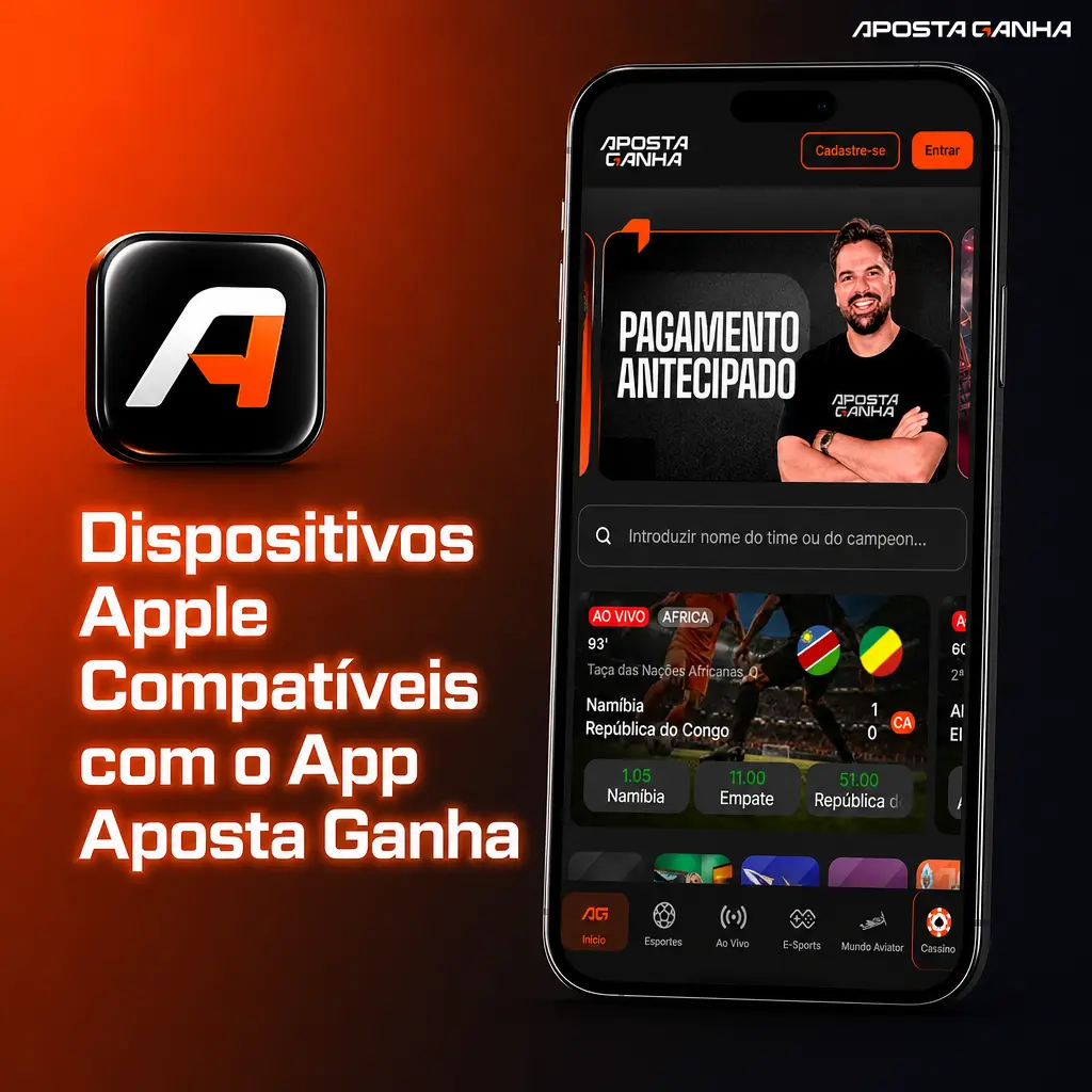 Dispositivos Apple compatíveis com o app Aposta Ganha via PWA, incluindo iPhone 16, 15, 14, 13 e SE