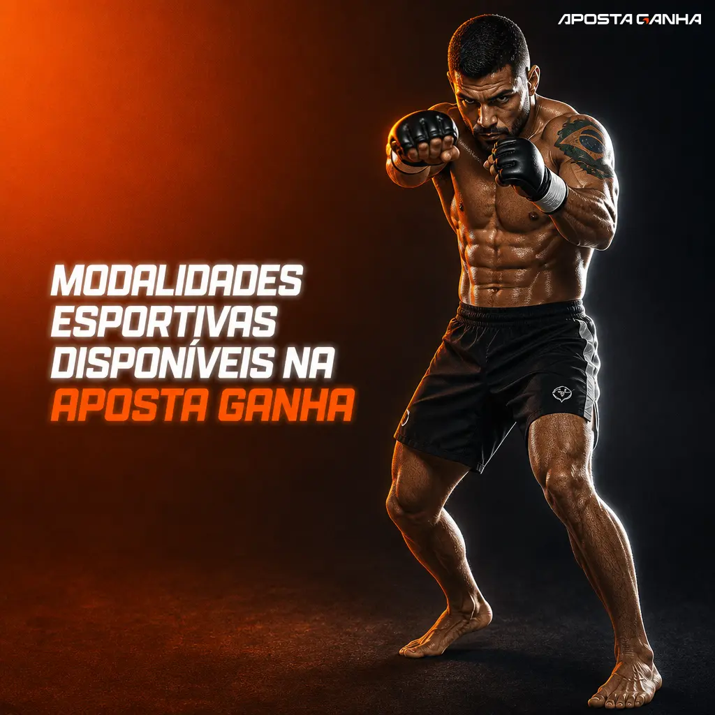 Modalidades esportivas na Aposta Ganha: futebol, basquete, MMA, tênis, vôlei, Fórmula 1, Brasileirão e esports.