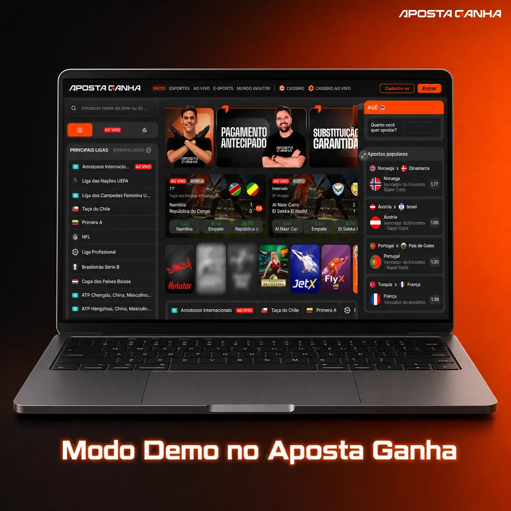 Modo demo do Aposta Ganha: jogue slots e Fast Games com créditos virtuais, sem depósito, para testar estratégias
