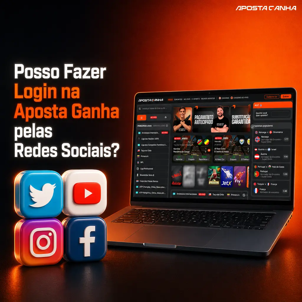 Login rápido na Aposta Ganha usando redes sociais como Telegram ou Google, sem precisar digitar senha