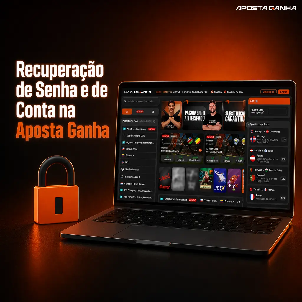 Passo a passo para recuperar senha e conta na Aposta Ganha usando e-mail, telefone ou código de verificação.