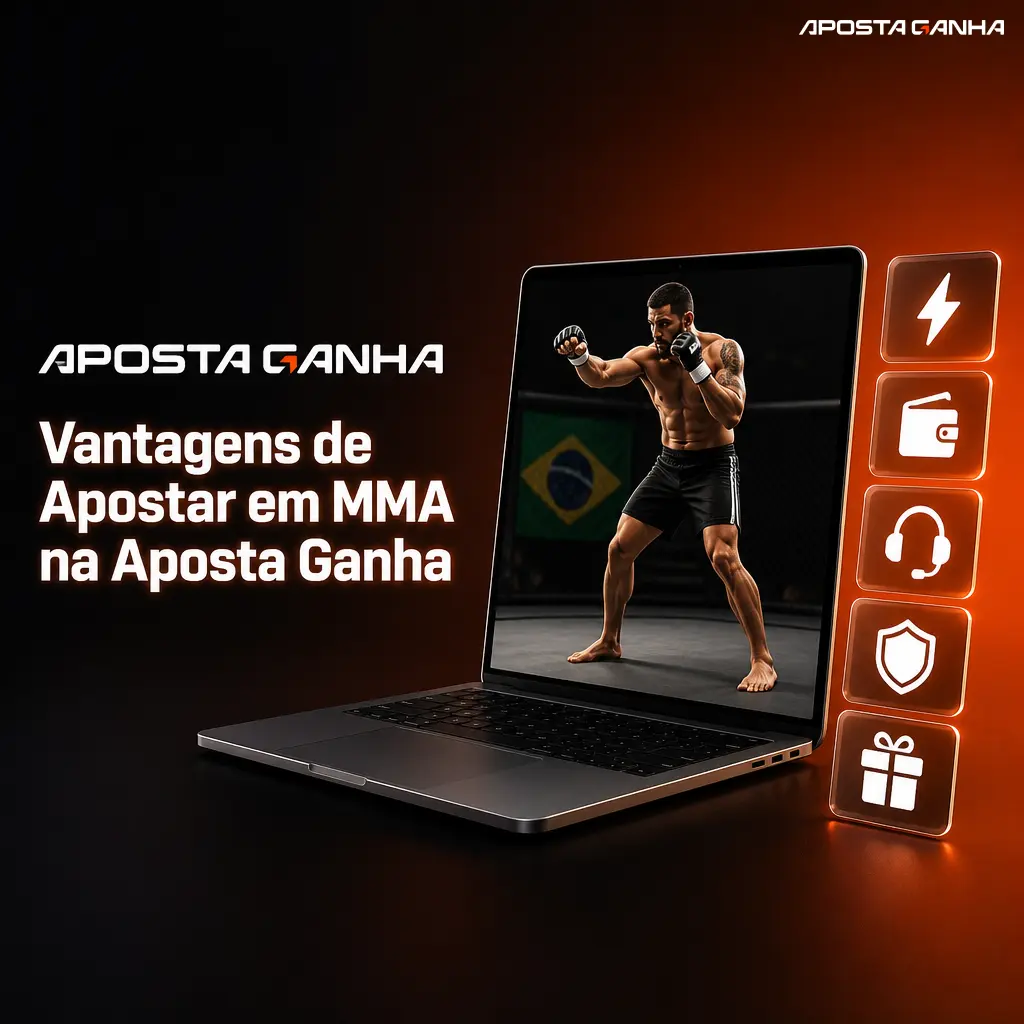 Vantagens da Aposta Ganha para apostas em MMA: odds ao vivo, Cash Out, estatísticas de lutadores e saque via Pix.